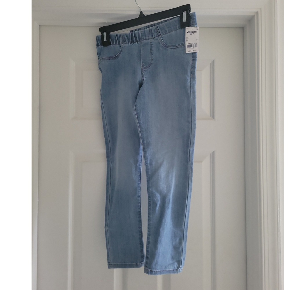 OshKosh B'gosh Girls Light Wash Denim Pull On Jeggings Size 8 NWT
